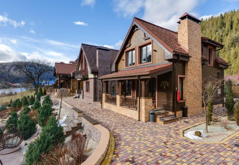 Elegant Chalets in Mountain Scenery